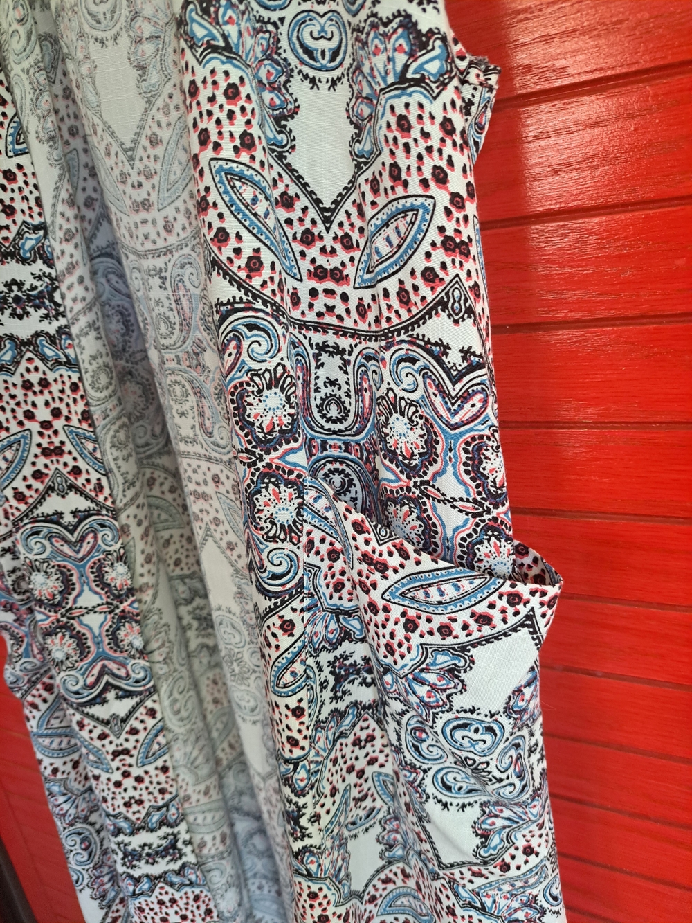 Umgee M/L boho Fringed Paisley Pocketed Maxi Vest Festival Retro - Picture 3 of 5